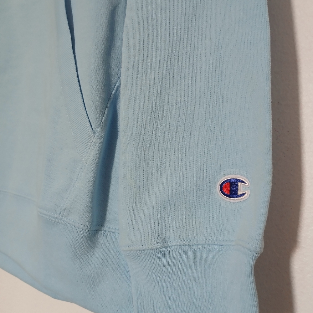 Champion Candid Blue Fleece Pullover Hoodie with Gradient Logo Size Medium - Picture 3 of 10